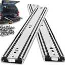 Heavy Duty Drawer Slides Full Extension Side Mount 14 16 18 20 22 24 26 28 30 32 34 36 40 Inch 150 Lbs Metal Dresser Cabine Rails Tracks Glides Runner 1 Pair (Without Lock, 18 Inch)