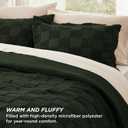 Bedsure California King Size Comforter Set Dark Olive Green, Boho Tufted Bed Set, Checkered Farmhouse-Style Distressed Vintage Bedding, 3 Pieces, 1 Plaid Geometric Comforter and 2 Pillow Shams