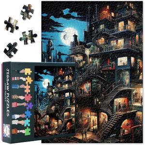 Fantasy Jigsaw Puzzles, Fantasy City at Night Puzzle for Adults 1000 Pieces, Impossible Challenging Difficult Jigsaw Puzzles for Adults, 19.5 x 27.5 Inch