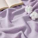 Bedsure GentleSoft 100% Cotton Blanket Queen Size for Bed - Breathable and Lightweight, Soft Cozy Textured Herringbone Woven Blanket for Summer, Light Purple, 90x90 inches