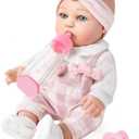 12'' Baby Doll and Clothes Accessories Playset with Feeding Bottle Pacifier First Baby Dolls for Toddlers 36 Months and Up