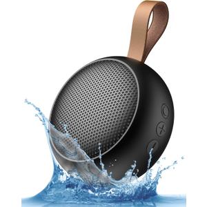 Bluetooth Speaker, IPX7 Waterproof Small Shower Speaker Wireless Bluetooth with Loud Sound, Support TF Care/Built-in Mic- for Carabiner, Beach, Camping, Hiking, Pool, Great Gift (Black)