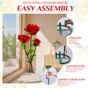 GloBloomia 3Pcs Large Flowers Artificial Flowers Decoration, Giant Artificial Flowers Art Decor for Garden, Hote, Office, Home Farmhouse Decor, Wedding, Art Gallery, Store (red)