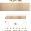 Buryeah Burlap Table Runners Farmhouse Khaki Jute Runner Rustic Country Wedding Burlap Table Runners for Birthday Engagement Party Home Dining Kitchen Decorations(12 Pack,12 x 108 Inch)