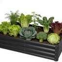 Raised Garden Bed 2 Pack 8x4x1FT, Premium Galvanized Raised Garden Bed, Large Raised Garden Beds Outdoor for Deep-Rooted Vegetables, Flowers, Green and Herbs, Black