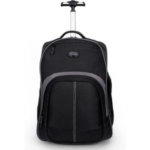 Targus 16 Inch Compact Rolling Backpack, Black - Wheeled Travel Bag with Removable Protective Laptop Sleeve, Fits Laptops Up to 16 and MacBook Pros up to 17 (TSB750US)