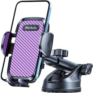 Purple 3-in-1 Phone Holders for Your Car [2025 Most Stable and Flexible Suction Cup] Vent Dashboard Windshield Cell Phone Car Mount Fit for iPhone, Samsung, All Phone