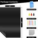 3 x Magnetic Black Dry Erase Board for Refrigerator, 24" x 39"Chalk Board Contact Paper Decal for School, Office, Kitchen Fridge, Kids Drawing with Dustless Chalk, Holder and Magnets