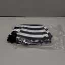 MACTING Christmas Black and White Tree Skirt, 30 Inch Annual Rings Tree Mat with Pom Poms for Xmas Tree Halloween Indoor Home Holiday Party Christmas Decorations