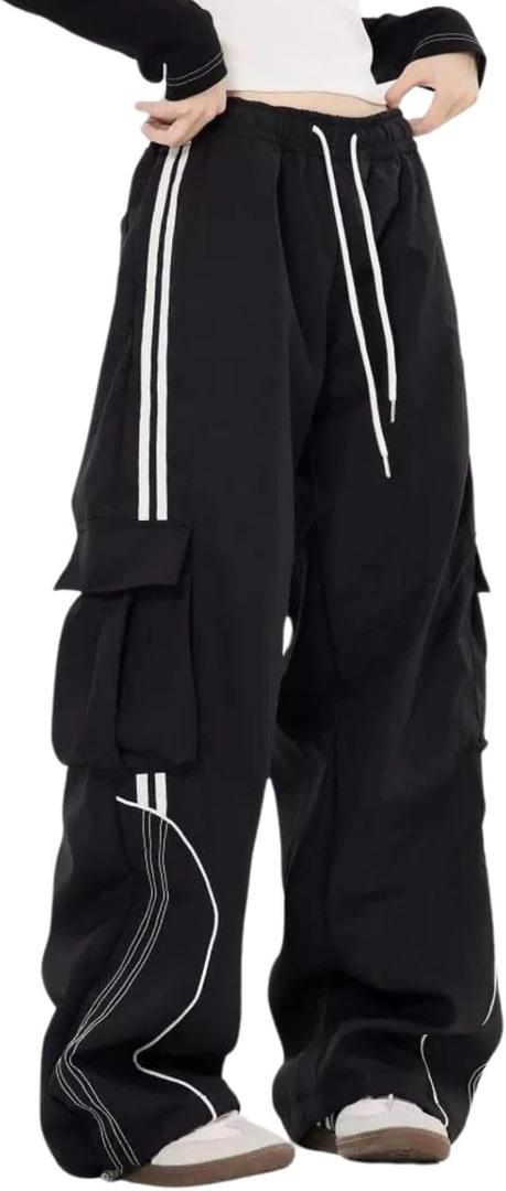 Cargo Sweatpants for Men Women High Waisted Straight Leg Baggy Sweatpants Hip Hop Track Pants Casual Trousers (XL)