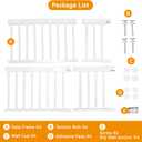 SHYUJAJIE Dog Gate for Small Dogs,Adjustable 18-48" Extra Wide Short Dog Gate for doorways,Low Pet Gate to Step Over for Stairs(White, 10" Height)