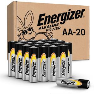 Energizer AA Batteries Alkaline Power, 20 Count Alkaline Double A Battery Pack
