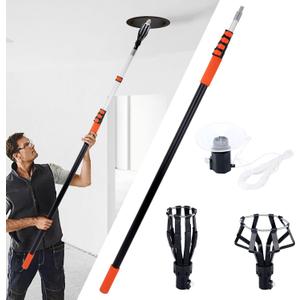 26FT Reach Light Bulb Changer for High Ceilings,Lightbulb Changer 5-20FT with Basket & Suction Cup for Recessed Lights High Ceiling,Light Bulb Remover Tool with Telescopic Extension Pole