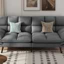 DWVO Multifunctional Futon Sofa Bed, Convertible Sleeper Sofa, 70" Folding Futon Set for Living Room Home Office Aprtment, Modern Folding Couch with Adjustable Backrest & Armrests, Grey