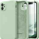 Magnetic for iPhone 11 Phone Case Silicone, Compatible with MagSafe, [Full Camera Protection][Screen Protector] Slim Shockproof Protective Case for iPhone 11 6.1", Light Cyan