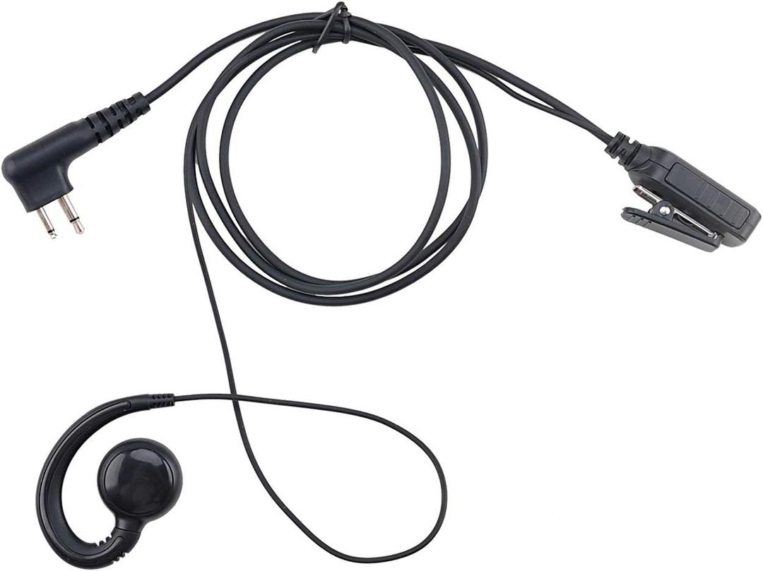 CLS1110 Walkie Talkie Earpiece Headset Compatible with Motorola Radio CP200, RDM2070D, CLS1413, HKLN4604, PU Material, Black