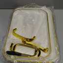 JEESA 2-Pack Serving Tray with Handles, Platters for Serving Food Turkey Cookie Appetizer Snack, Reusable Plastic, Stackable, for Holiday, Party, White