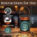 Birthday Gifts for Women Mom Grandma Wife, Solar Lanterns Outdoor Waterproof, Metal Hanging Lights Garden Decor, LED Decorative Lantern for Patio Porch Backyard, Blue, 4 Pack