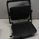 Hamilton Beach Panini Press Sandwich Maker & Electric Indoor Grill with Locking Lid, Opens Wide to Fit Any Thickness for Quesadillas, Burgers & More, Nonstick 8" x 10" Grids, Chrome (25460AG)