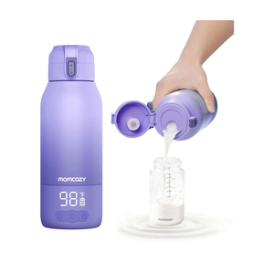 Momcozy Portable Milk Warmer for Travel – Dual Heating Modes for Breast Milk & Water, Portable Bottle Warmer with Fast Heating & Long Battery Life, 17 Ounces Large Capacity, Purple