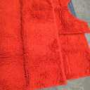 LuxUrux Red Bathroom Rugs Set-Extra-Soft Plush Bath mat Shower Bathroom Rugs, 1'' Chenille Microfiber Material, Super Absorbent (Rectangular Set, Red)