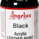 Angelus Acrylic Leather Paint for Shoes, Sneakers, Leather, Canvas, Furniture, and More - 4 fl oz, Black