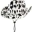 Beistle Cow Print Cowboy Hat One Size Fits Most Animal Print Hats