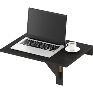 Furinno Hermite Wall Mounting Folding Table, Espresso, Rectangle Folding