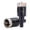 1" Diamond Hole-Saw Bits with Pilot Drill Bit - 2pc 1 in Diamond Tipped Tile Hole Saws with Guiding Bit for Accurate Drilling, for Porcelain Tile Ceramic Pottery Granite Stone Glass Bottles 25mm