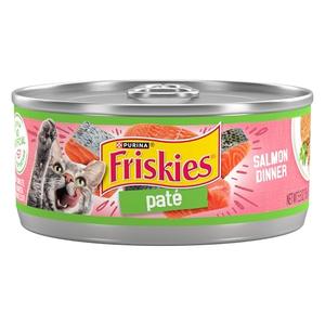 Purina Friskies Wet Cat Food Pate, Pate Salmon Dinner - (Pack of 23) 5.5 oz. Cans BB Date: Sep2027
