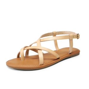 DREAM PAIRS Women's Flat Sandals Dressy Summer Stappy Comfortable Ankle Elastic T-Strap Beach Thong Sandals 7.5