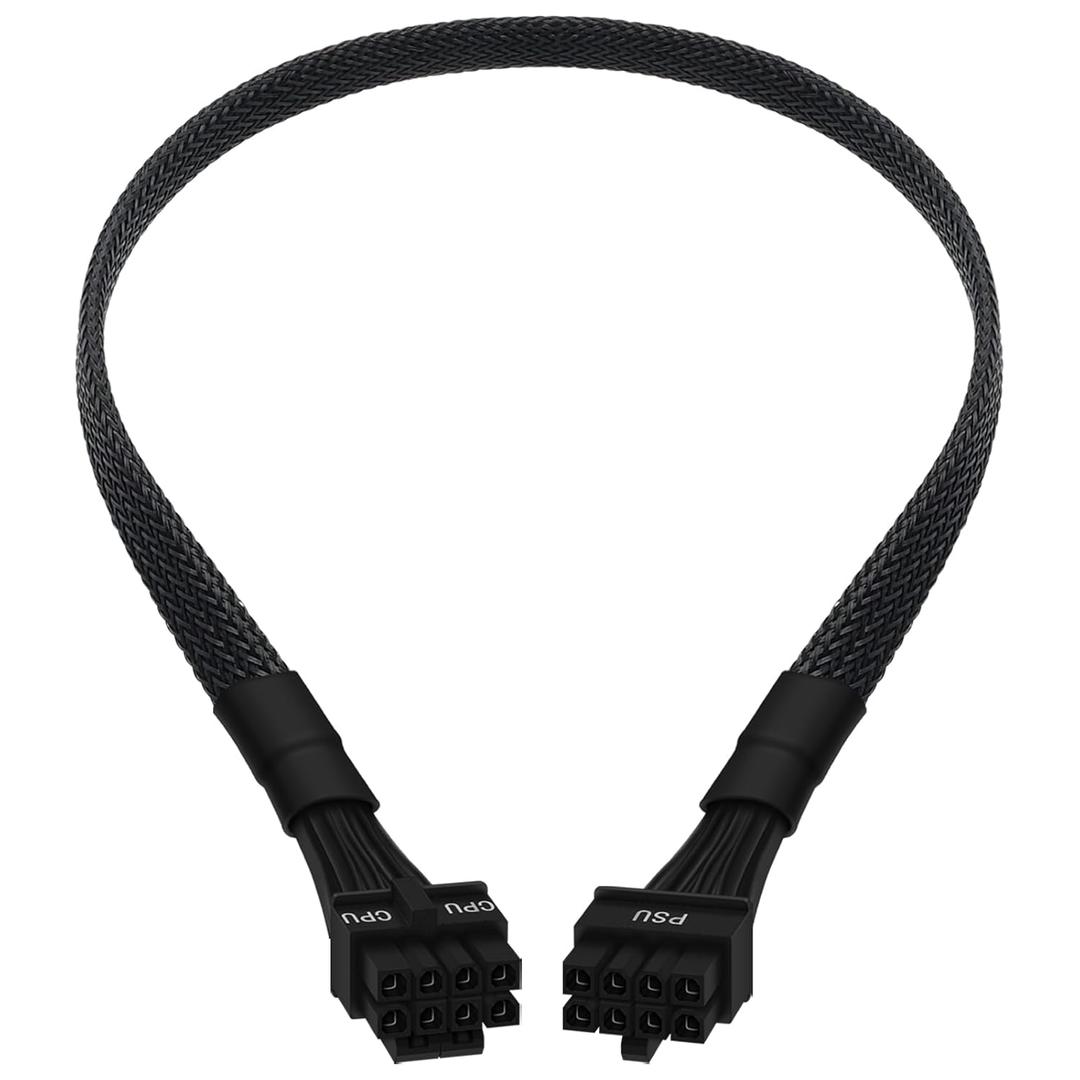 YEZriler CPU Cable for EVGA PSUs, 8 Pin to 8 Pin (4+4 Detachable) Male EPS-12V Motherboard Power Adapter Sleeved 25-Inch (63cm)