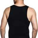 Odoland Mens 3 Pack Body Shaper Slimming Tummy Vest Thermal Compression Shirt Tank Top Shapewear (XXXL)