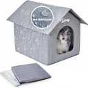 Toozey Insulated Outdoor Cat House with 4 Bonus Insulation Sheets  WeatherResistant, Easy Assembly, Durable Feral Cat Shelter with Removable Soft Mat for Winter Protection, Grey