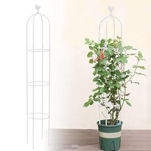 2PCS Garden Obelisk Trellis for Climbing Plants, Kalolary 6FT Black Garden Tower Trellises Rustproof Metal Potted Plant Climbing Support for Indoor Outdoor Flowers Vegetable Fruits Vines Support