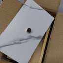 Vintage White Marble Dark Brown Wood Jewelry Box Desktop Keepsake Organizer Brass Lid Modern Storage Cabinet Wooden Countertop Caddy Rustic Vanity Dresser Home Bathroom Accessories Container