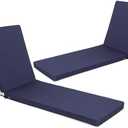 QIUJIAQI Chaise Lounge Cushions Outdoor Set of 2 Lounge Chair Cushions for Outdoor Furniture Waterproof Lounge Patio Replacement Cushion for Patio Lawn Pool 74.5×22 Inch (Navy Blue)