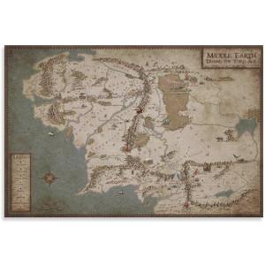 Vintage Map Middle Earth Map 1 Poster Decorative Painting Canvas Wall Art Living Room Posters Bedroom Painting 16x24inch(40x60cm) (Unframe-style)