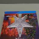 10.23 inch Christmas Star Tree Topper Projector with 6 Patterns Gold Star Christmas Tree Topper Plug in for Indoor Office Xmas New Year Holiday(Gold, 6 Patterns,3m Cable)