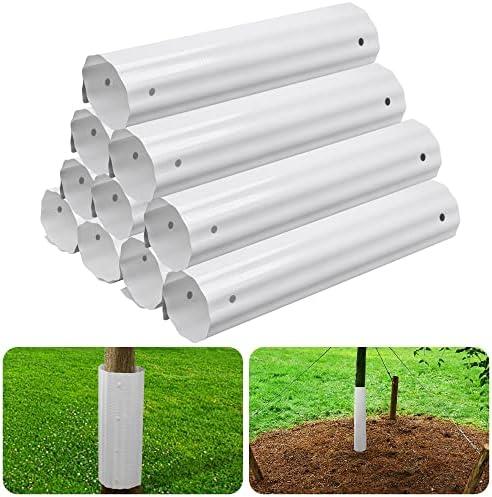 10pcs Tree Guard Protectors,Expandable Tree Trunk Protector,Grow Tubes Around Trunk Bark to Protect Various Size Trees from Weed whackers, Trimmers, and Animals