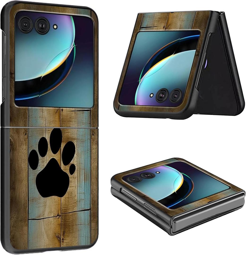 for Motorola Razr 2024 Case - Slim, Lightweight Hard PC Protective Phone Case Cover for Motorola Razr 50 6.9 inch - Watercolor Dog Paw