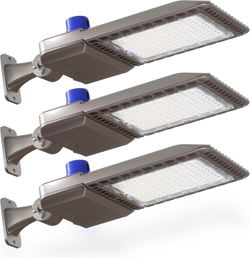 YXL LED Parking Lot Light, 200W LED Shoebox Light with Dusk to Dawn Photocell,28000LM 5000K Daylight Arm Mount, IP65 Waterproof, LED Area Light for Parking Lot Sports Stadium, 3 Pack, L2115200