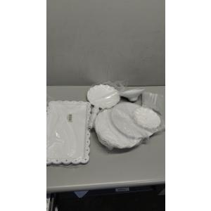 7 Pcs Dessert Table Stand Set 2 Pcs 3-Tier Plastic Cupcake Stands 1 Pc Metal White Cake Stand for Party Cookie Tray Rack Serving Tray Display Tower for Wedding Baby Shower