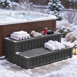 36.6” Hot Tub Steps with Storage, 780 lbs Load Capacity, Black