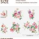 Floral Vintage Rub on Transfer for Furniture Large Flower UV DTF Transfer Sticker for Wood Glass Home Decor, Sping Pink Peony