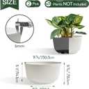 T4U 12 Inch Self Watering Pots for Indoor Plants, 2 Pack Large Plant Pots, Self Watering Planter for Indoor Plants, Durable Plastic Pots (2 Pack,12", White)