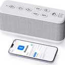 OnLyee White Noise Sound Machine with Bluetooth Speaker, 15 Soothing Sounds for Sleep, Baby & Office Privacy, 3000mAh Rechargeable, Auto-Off Timer, 8-Level Volume (White)
