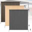 Kokorona Outdoor Roller Shades 4' W x 8' L (48" W x 96" H), Cordless Patio Shades Roll Up Outdoor, 90% UV Protection Outside Sun Shade Roller Blinds Cloth for Porch Pergola Balcony Windows, Dark Grey