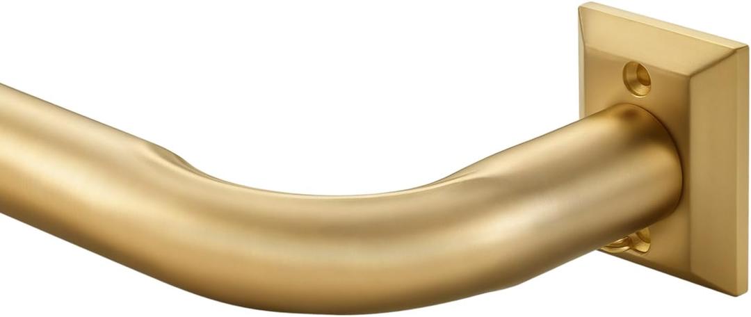 1 1/4 Diam Large Room Darkening Rods, 28-48Inch(2.33-4ft) Length Telescoping Wrap Around Curtain Rods For Bedroom Living Room Kitchen, Warm Gold