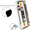 FAteamll Case for Galaxy S23 with Reinforced Corners TPU Soft Bumper Retro Cassette Tape Case Compatible with Samsung Galaxy S23